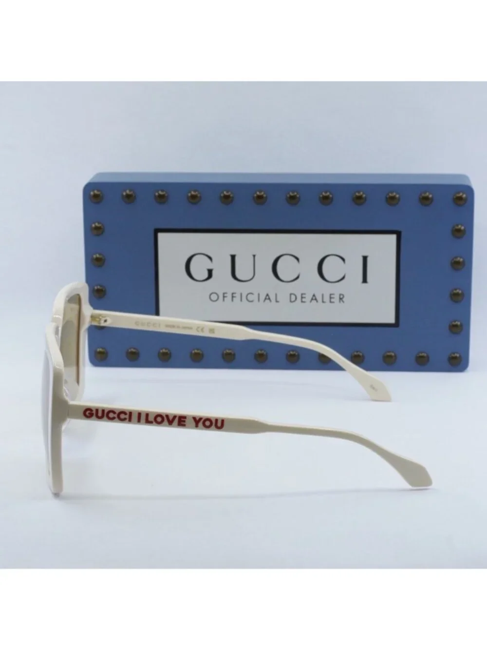 Gucci GG0567SAN 006 Square Women Sunglasses - Ivory / Brown